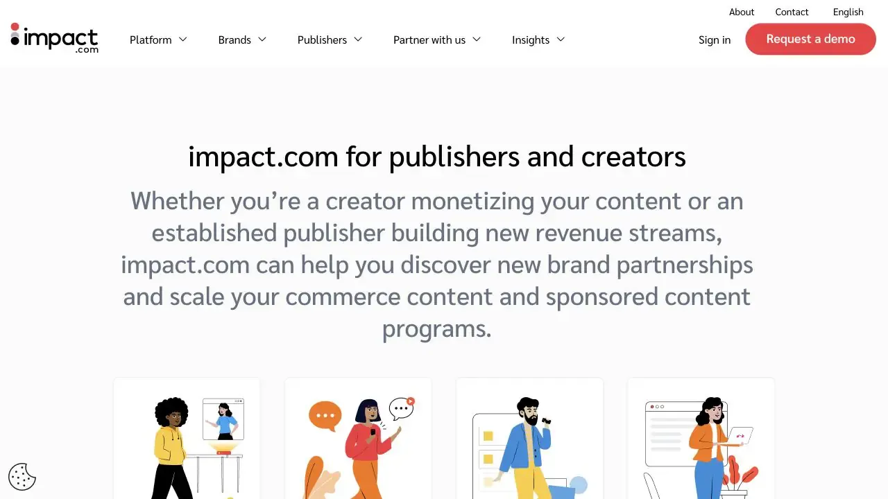 impact.com Marketplace website homepage captured in July 2026