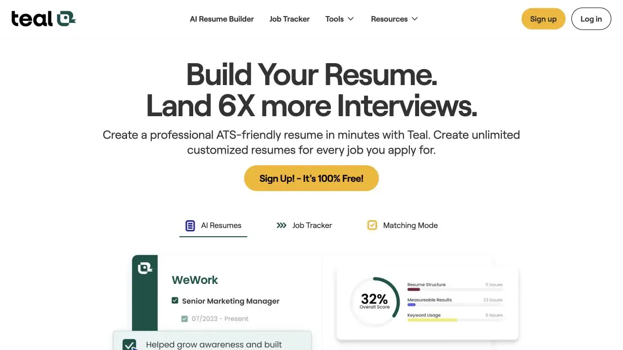 Teal website homepage captured in July 2026